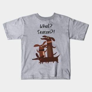 Kids pullover with Cute and excited dachshunds realize it’s the season Kids T-Shirt